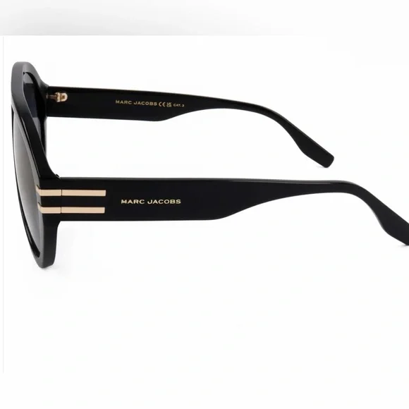 NIB Marc Jacobs Black Aviator Sunglasses NIB Marc Jacobs Aviator Sunglasses with Gold Accents main image 2